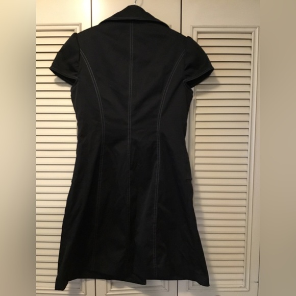 Black Tailored Trench Dress/Coat - Picture 2 of 3
